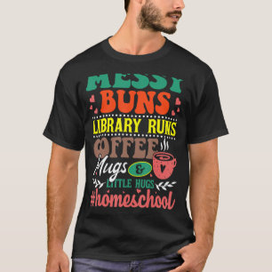 Camiseta Biblioteca do Messaging Buns Executa Mugs do Café