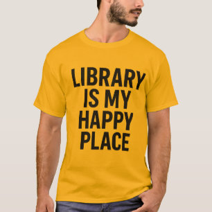 Camiseta Biblioteca É Meu Lugar Feliz - Design Do Livro Lou