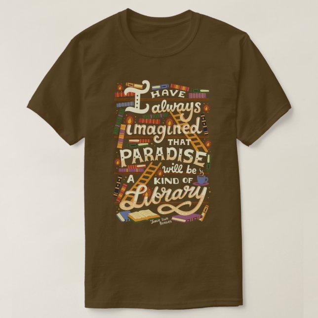 Camiseta Biblioteca é Paraíso (Frente do Design)