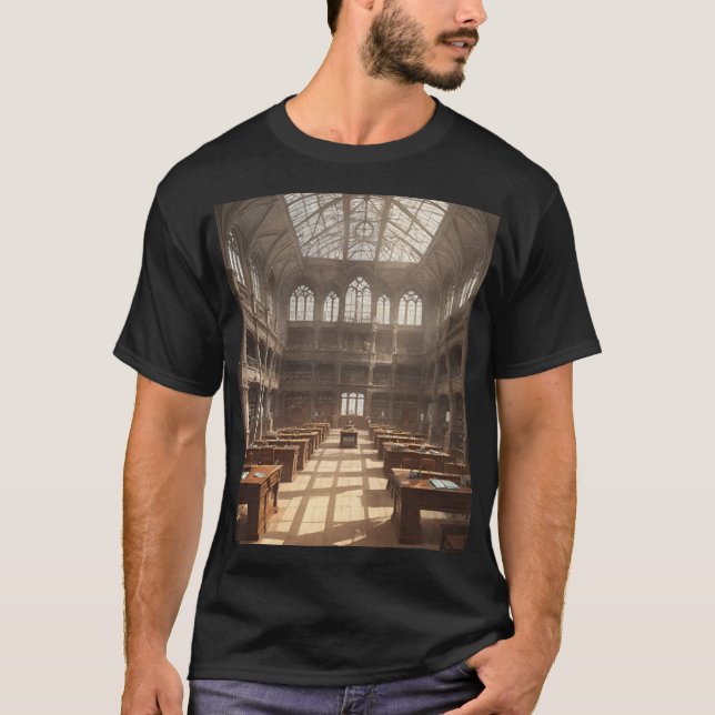 Camiseta Biblioteca Histórica Majestosa Interior (Frente)