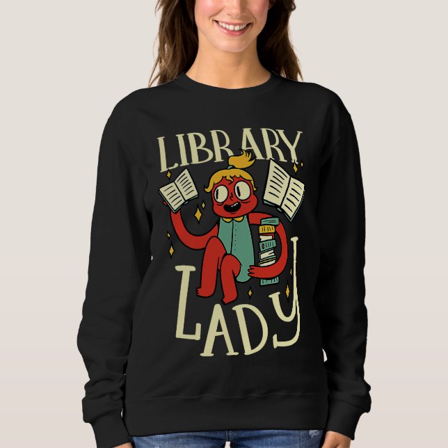 Camiseta Biblioteca Lady Shushing Bookworm (Frente)