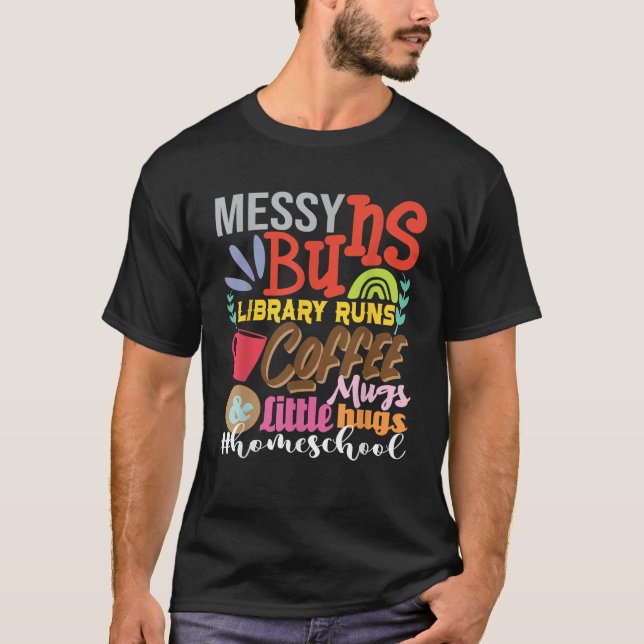 Camiseta Biblioteca Messaging Buns Executa Café Mugs Homesc (Frente)