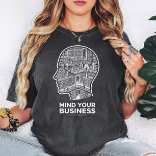 Camiseta Biblioteca na Cabeça Arte Mind Your Business