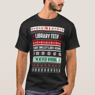 Camiseta Biblioteca Tech Feliz Natal Para Mulheres Meninas 