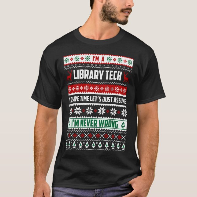 Camiseta Biblioteca Tech Feliz Natal Para Mulheres Meninas  (Frente)