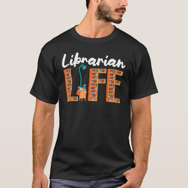Camiseta Bibliotecária Biblioteca de Vida Professora Escola (Frente)