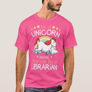 Camiseta Bibliotecária Unicórnio Fofa Nerdy Escola Mágica B