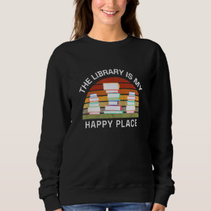 Camiseta Bibliotecário A Biblioteca É Meu Lugar Feliz Lendo