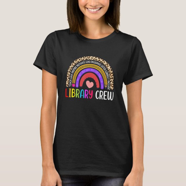 Camiseta Bibliotecário Arco-íris De Volta à Escola Equipe d (Frente)