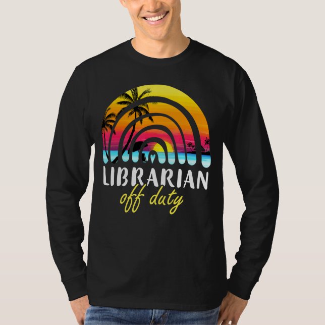 Camiseta Bibliotecário de Duty Beach Sunset Rainbow Profess (Frente)