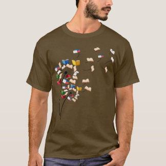 Camiseta Bibliotecário de Leitura de Voo de Flores de Livro