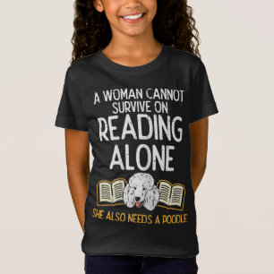 Camiseta Bibliotecário de livros femininos lendo Poodle Pet