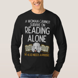 Camiseta Bibliotecário de livros femininos lendo Poodle Pet