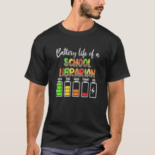 Camiseta Bibliotecário Escolar Bateria Vida Trabalhador da