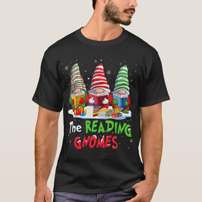 Camiseta Bibliotecário Os Gnomos Leitores De Natal Engraçad (Frente)