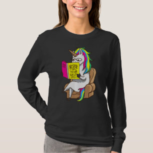 Camiseta Bibliotecário Unicórnio Para Leitura De Livro Em S