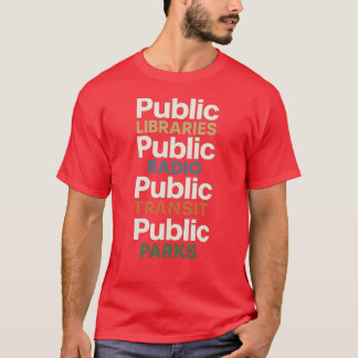 Camiseta BIBLIOTECAS Públicas, RÁDIO, TRÂNSITO, PARQUES