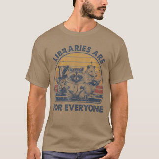 Camiseta Bibliotecas São Para Todos Guaxinim Lê Livro Proib