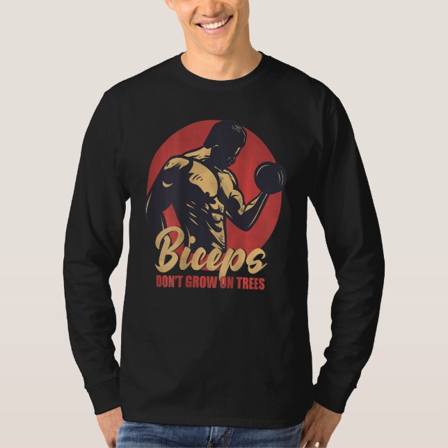 Camiseta Bíceps Não Crescem Em Árvores BACKPRINT  Musculaçã (Frente)