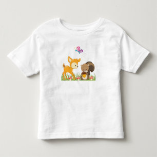 Camiseta Bicho de Branca de Animais Florestais