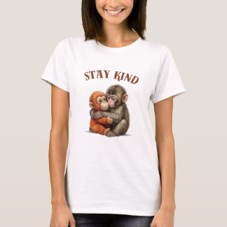 Camiseta Bicho de Pelúcia Macaco Bebê Triste Fofo Animal Em
