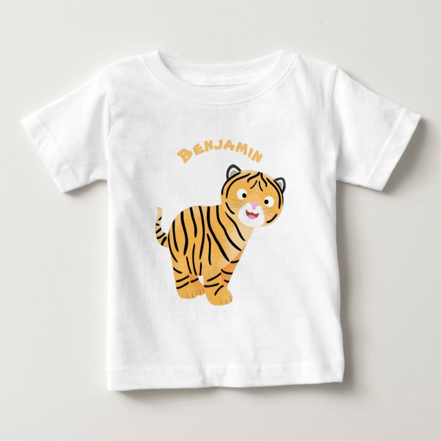 Camiseta Bicho de tigre feliz e bonito (Frente)