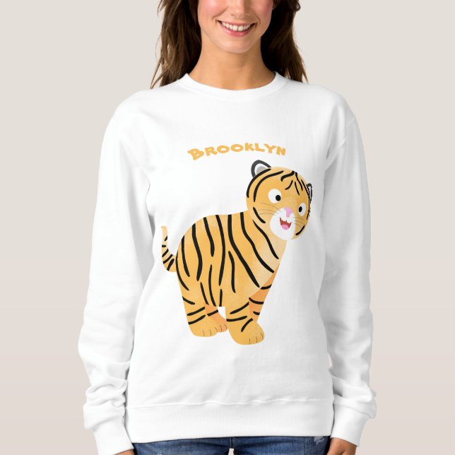 Camiseta Bicho de tigre feliz e bonito (Frente)