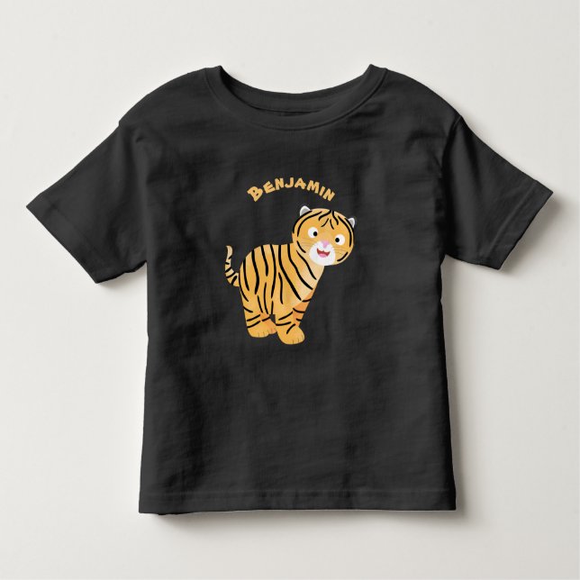Camiseta Bicho de tigre feliz e bonito (Frente)