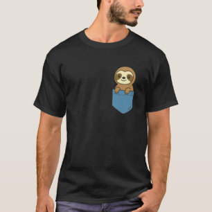 Camiseta Bicho-Preguiça Bebê Engraçado Amigo de Bolso Anima