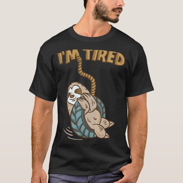 Camiseta Bicho Preguiça Cansado Brincando Com Balanço De Pn (Frente)