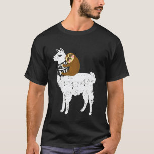 Camiseta Bicho-Preguiça Divertido e Fofo Montado em Llama P
