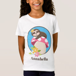 Camiseta Bicho-preguiça fofo adicione nome meninas