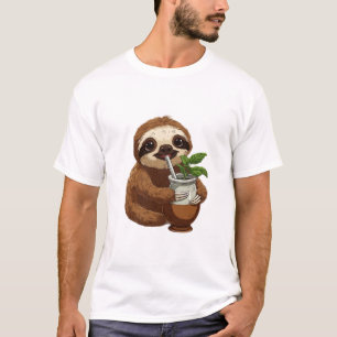 Camiseta Bicho Preguiça Fofo Bebendo Yerba Mate � Adorável