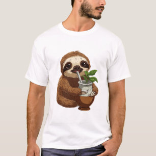 Camiseta Bicho-Preguiça Fofo Bebendo Yerba Mate � Adorável