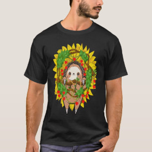 Camiseta Bicho-Preguiça Fofo Coração de Dia dos Namorados P