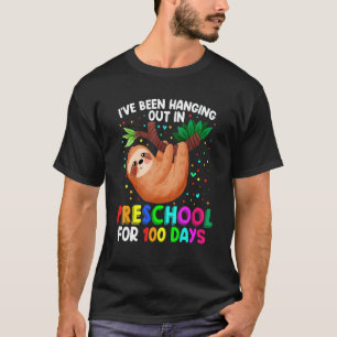 Camiseta Bicho-preguiça Fofo de 100 Dias de Escola - Pré-es