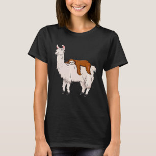 Camiseta Bicho-Preguiça Fofo Dormindo na Llama Amigos Anima