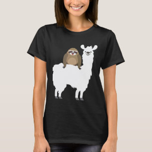 Camiseta Bicho Preguiça Fofo E Divertido Montando Lhama Ami