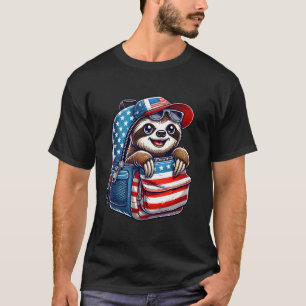 Camiseta Bicho-preguiça Patriótico Fofo com Acessórios da B