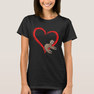 Camiseta Bicho-preguiça Preguiçoso Fofo Segurando Coração A
