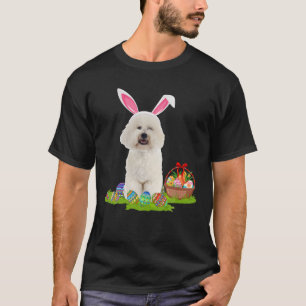 Camiseta Bichon Frise Cão Páscoa Caçadora De Ovos Bunny