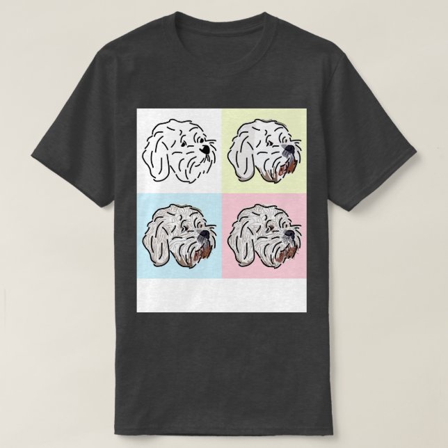 Camiseta Bichon Frise Dog Quatro Rostos (Frente do Design)