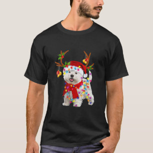 Camiseta Bichon Frise Dog renas Papais noeis Natal Engraçad