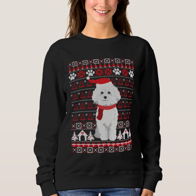 Camiseta Bichon Frise Feia Feriado de Natal Feio (Frente)