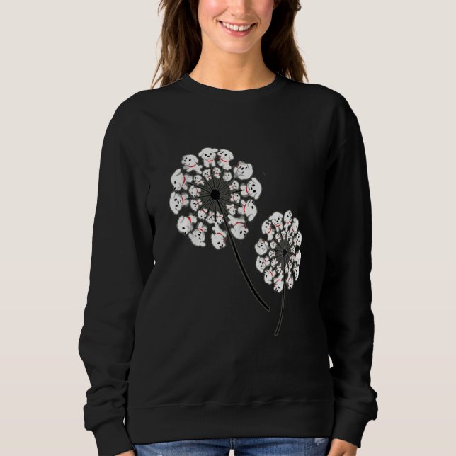 Camiseta Bichon Frise Flower Fly Dandelion Funny (Frente)