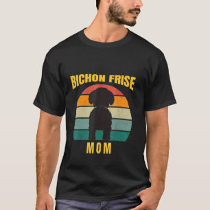 Camiseta Bichon Frise Mãe Mulheres Retro Terrier Vinatage