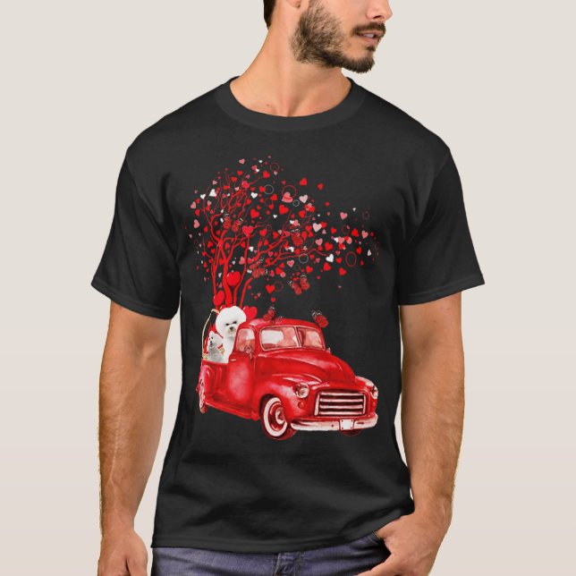 Camiseta Bichon Frise Namorados Red Truck (Frente)