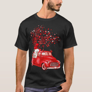 Camiseta Bichon Frise Namorados Red Truck Anim engraçado