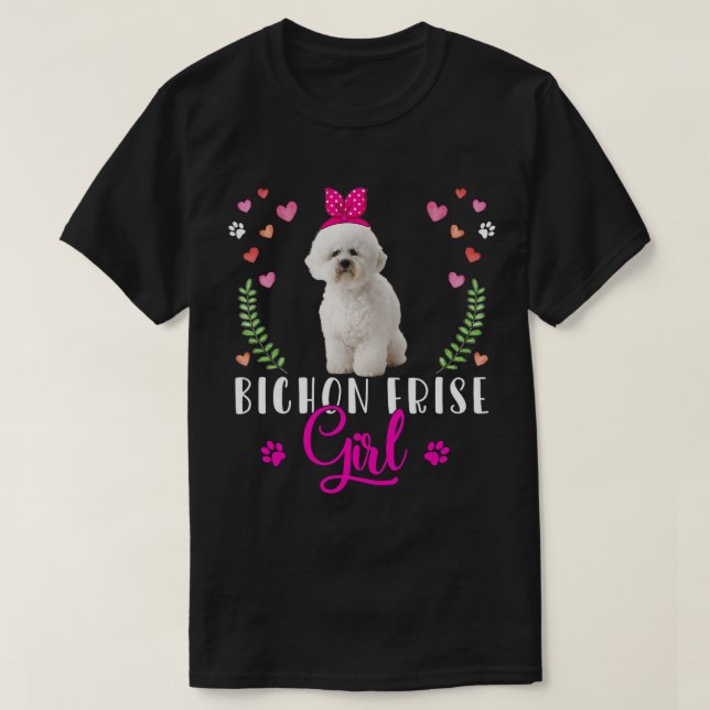 Camiseta Bichon Frise Rapariga Engraçada Dia de as mães Mul (Frente do Design)