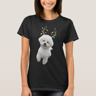 Camiseta Bichon Frise Reindeer Cão de Natal